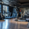 oversized windows in roomy fitness center